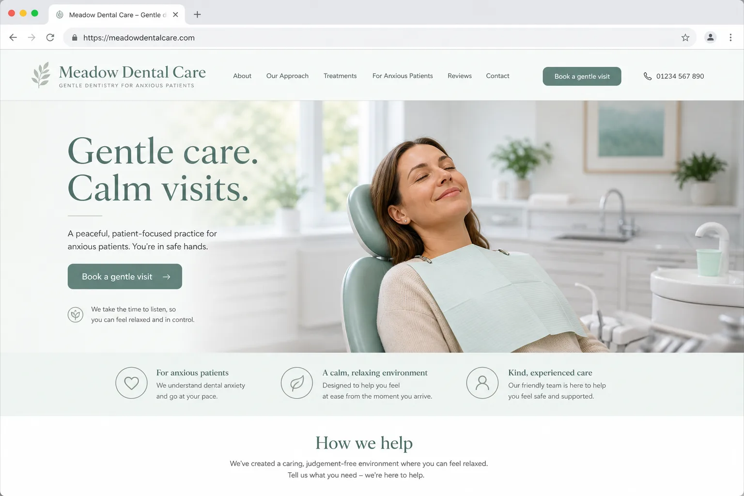 Meadow Dental Care — website built by Arkidis